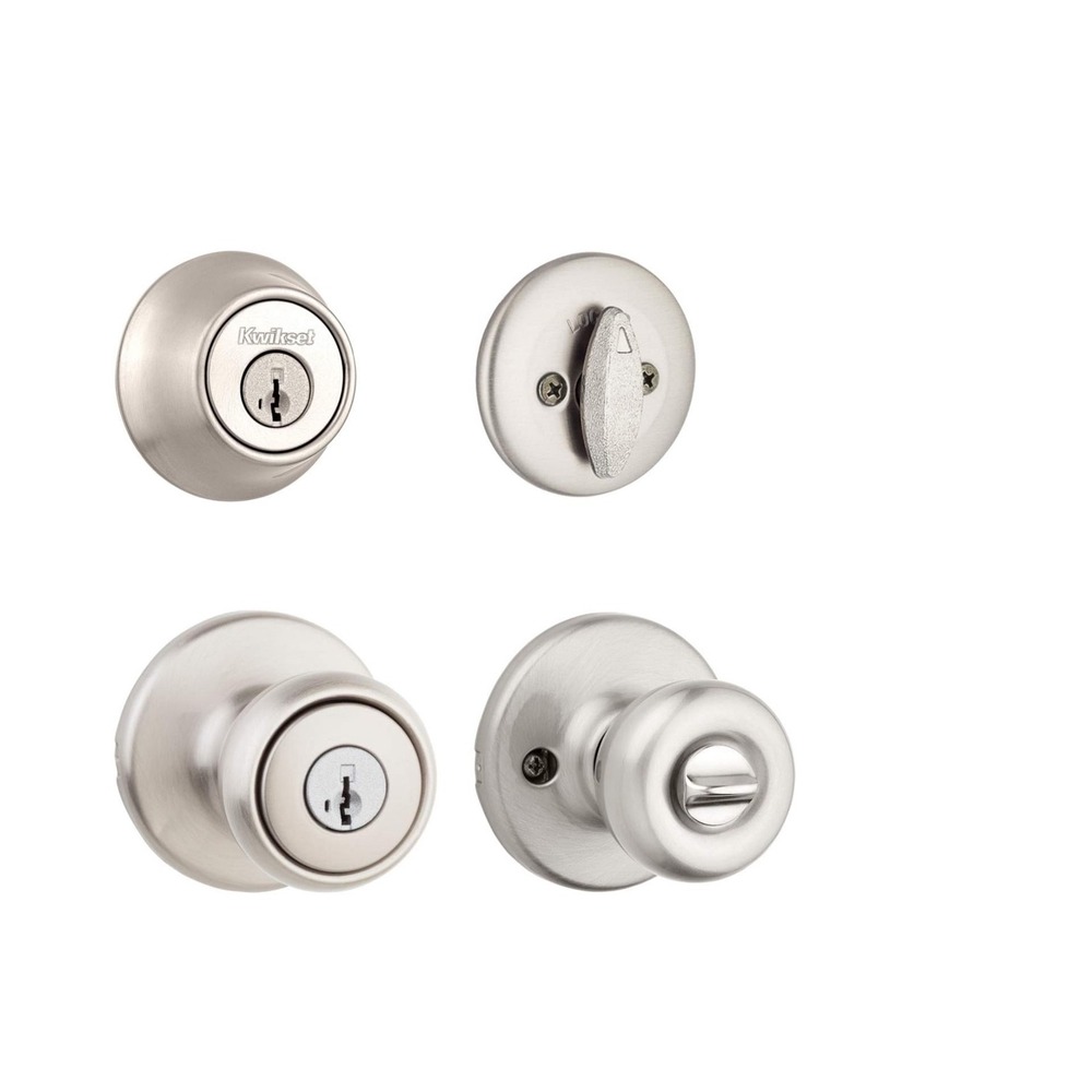 Kwikset Tylo Entry Knob and Single Cylinder Deadbolt Combo Satin Nickel 690T 15
